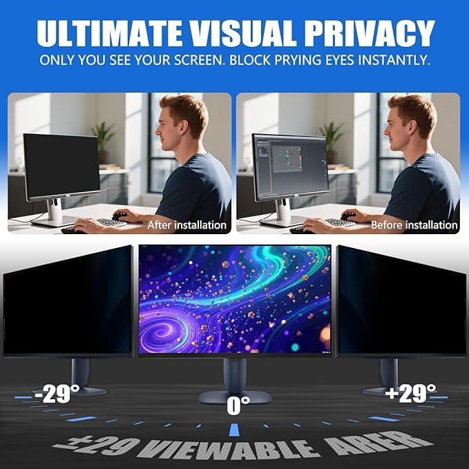 [2 Pack Magnetic Computer Privacy Screen (【2Pack】 27 Inch (Diagonal) - 16:9 Aspect Ratio) - size: 【2Pack】27 Inch (Diagonal) - 16:9 Aspect Ratio