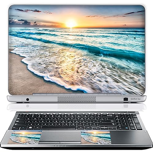 11.6 12 Inch Laptop Skin Sticker Cover Premium Sticker Cover Art Decal Decorative (Included 2 Wrist Pad Skins) - Sunset Beach - color: 3535, size: 11.6 - 12.3 Inch