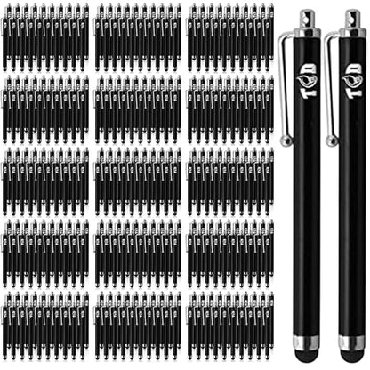 TCD 300 Pack Stylus Pen for iPad, High Precision Universal Capacitive Bulk Digital Stylus Pen – Compatible w/iPhone, Tablet, Touchscreen Laptop – Rubber Tip Black Styluses for All Touch Screen Device | Universal Capacitive Stylus for iPad, iPhone, Android