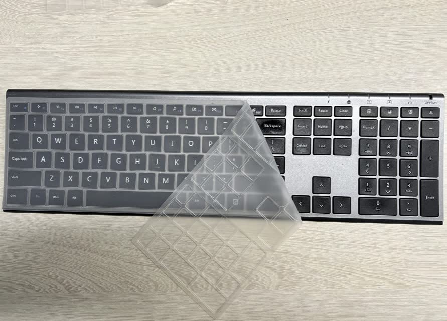 Silicone Keyboard Cover for Vssoplor Wireless Full-Size Keyboard and Mouse | for ASIN: B07JJGCSHR, B07TTFV3YZ, B07VJXFFJW, B086JLBGYV,B0B71HMJ6Y (Keyboard Cover Only)