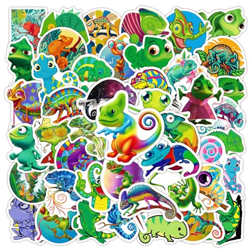 50Pcs Chameleon Stickers - Waterproof Vinyl Removable No Residue Stickers, for Skateboard Fridge Laptop Phone Luggage, Suitable for Kids Girls Adults Boys(Chameleon) - color: Chameleon