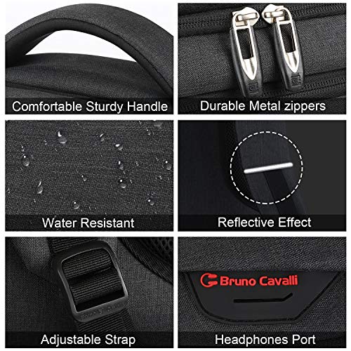 17 Inch Laptop Backpack, Business Anti Theft Slim College Backpack | Water Resistant Durable Computer Bag Gift for Women & Men Fits 15.6 Inch Laptop and Notebook - Black - color: Black, size: 17 Inch, style: Laptop Backpack, Business Anti Theft Slim Durab