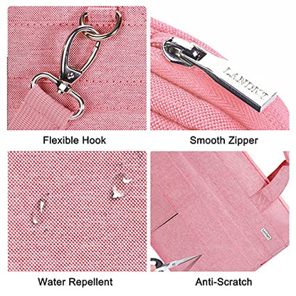 LANDICI Laptop Bag Case 17 17.3 inch for Women, Waterproof Computer Cover Bag Compatible with MacBook 17, 17-18 Inch HP Acer Dell ASUS Laptop, Slim Briefcase with Shoulder Strap, Pink - color: Pink, size: 17-17.3 Inch
