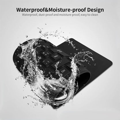 Foldable Silicone Keyboard, USB Waterproof Travel Gaming Wired Rollup Keyboard - Full Size, Compatible with Windows, PC, Laptop, Mac Notebook (Black)