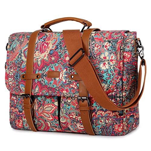 Baosha 15.6 Inch Laptop Bag Floral for Women Briefcase Shoulder Bag Messenger Bag YL-01