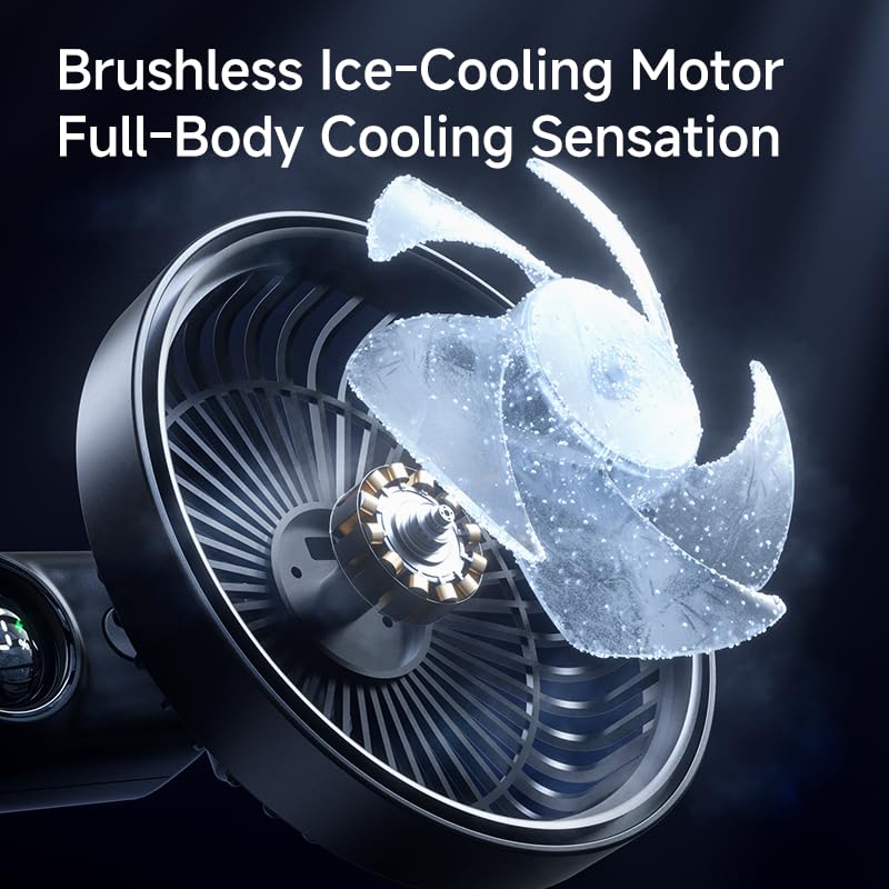 Pelidox Car Fan for Backseat - 3 Speeds 360° Rotation Dual Head USB Back Seat Cooling Fan Kids Baby Quiet Fan with LED Display for Almost Vehicle Jeep Van RV Truck - size: Large