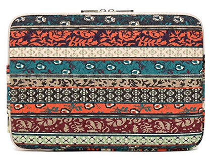 Kayond Canvas Water-Resistant 14 Inch Laptop Sleeve case for 14.1inch Notebook Compute (14-14.1 inch, Red Bohemia) - color: Red Bohemia, size: 14-14.1 inch