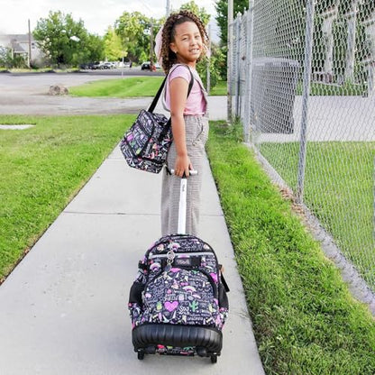 Tilami Rolling Backpack 19 inch with Lunch Bag Wheeled Laptop Backpack, Ins - color: Ins