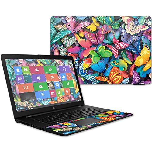 MightySkins Skin Compatible with HP 17t Laptop 17.3" (2017) - Butterfly Party | Protective, Durable, and Unique Vinyl Decal wrap Cover | Easy to Apply, Remove, and Change Styles | Made in The USA - color: Butterfly Party