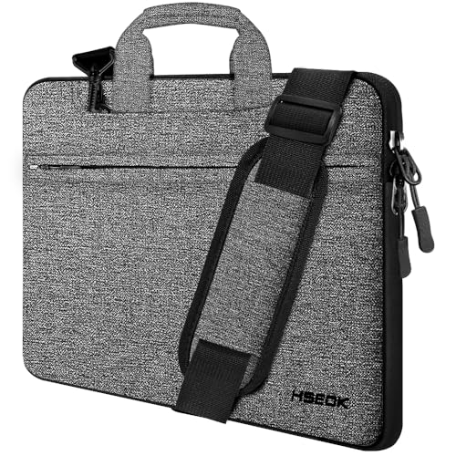 Hseok Laptop Shoulder Bag 15 15.6 16 Inch Briefcase,Compatible MacBook Pro/Neo 16",MacBook Air/Pro 15,XPS 15/16 and most 15.6-16 and Most 15-16 Notebooks,Spill-Resistant Handbag,Dark Gray & Black - color: Dark Gray & Black, size: 15-16 inch
