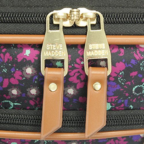 Steve Madden Designer Luggage Collection - Lightweight Softside Expandable Suitcase for Men & Women - Durable 20 Inch Carry On Bag with 4-Rolling Spinner Wheels (Dark Purple) - color: Dark Purple, size: 20 inches
