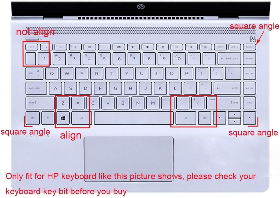 Keyboard Skin Compatible with HP Pavilion x360 14" Touch-Screen Laptop 14M-BA/BF/BW/CD/DH Series 14-DH2075NR 14-DH2097NR, HP 14" 14-BA/BF/CM/CF/CE/BW/FQ/DQ/DK/DH/DS/DG/DF Series Laptop (Purple - color: Purple