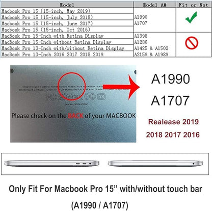 RUBAN Case for MacBook Pro 15 inch 2019 2018 2017 2016 Release A1990/A1707 with Touch Bar, Plastic Hard Shell Cover (Midnight Green) - color: Midnight Green