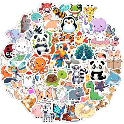 RINOLY 100 PCS Water Bottle Stickers for Kids,Waterproof Vinyl Animal Stickers for Kids,Skateboard,Laptop Stickers for Girls Boys Classroom Prizes | Vinyl Stickers Kids Girls Boys,Back to School,Classroom Prizes,Party Favors,Christmas Stocking Stuffers,Ea