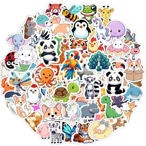 RINOLY 100 PCS Water Bottle Stickers for Kids,Waterproof Vinyl Animal Stickers for Kids,Skateboard,Laptop Stickers for Girls Boys Classroom Prizes | Vinyl Stickers Kids Girls Boys,Back to School,Classroom Prizes,Party Favors,Christmas Stocking Stuffers,Ea