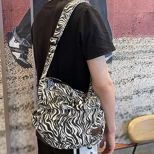 Large Canvas Messenger Bag with Multiple Pockets for Men and Women, Crossbody Shoulder Tote Hobo Laptop Bag - color: 91 - Banma Line