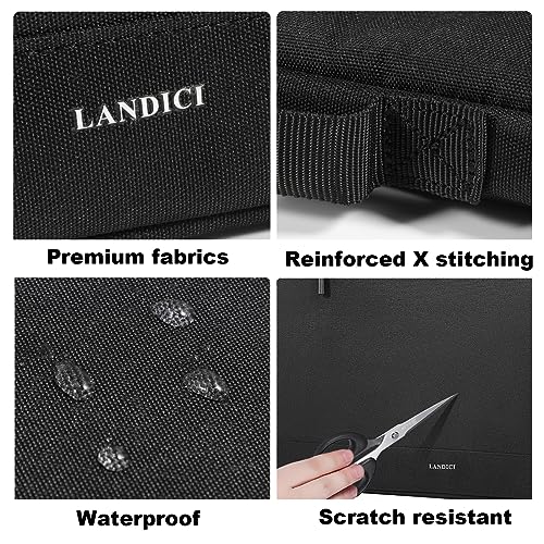 LANDICI 14 to 15 Inch Protective Laptop Sleeve with Handle, Black | Slim water-resistant case with reinforced 360-degree padding protects MacBook, Surface, Chromebook and other laptops - color: Black, size: 14-15 Inch