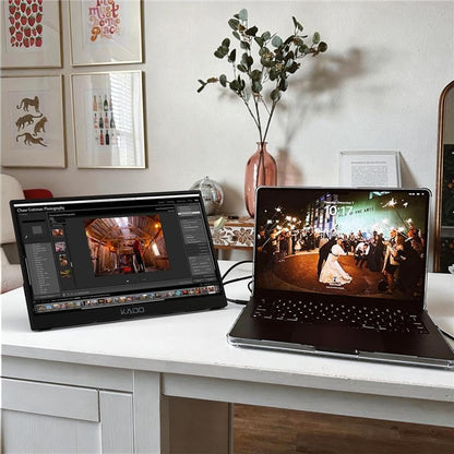 Kado 15.6 Inch 1080p FHD Ultra-Slim Laptop Monitor Second Display | IPS 1920x1080 Adjustable Kickstand, Screen Extender for PC, Mac, Tablet, Phone, Xbox, PS5, Switch USB-C & HDMI Connectivity - size: 72% sRGB