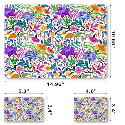 Laptop Decal Sticker Skin Cover, 11.6”12" 13" 13.3" 14" 15" 15.4" 15.6 inch Laptop Netbook Vinyl Skin Sticker Cover Art Notebook Protector (2 Wrist Pad Skins), Removable Reusable, Colorful Flowers - color: Colorful Flowers