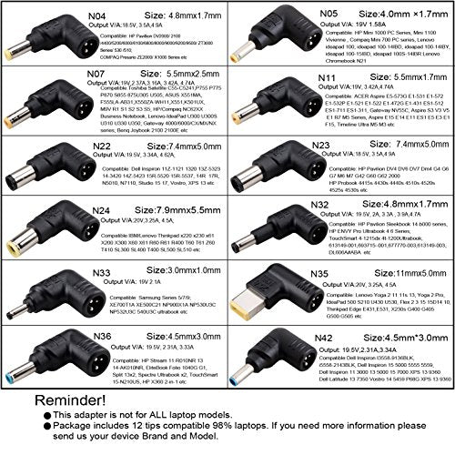 Universal Laptop Charger with LCD Display 90W, Slim AC Adapter Power Supply Cord with USB Port 5V2.1A, for Mobile|Tablet Compatible with Lenovo HP Dell Toshiba Samsung Acer Asus and Most Notebooks