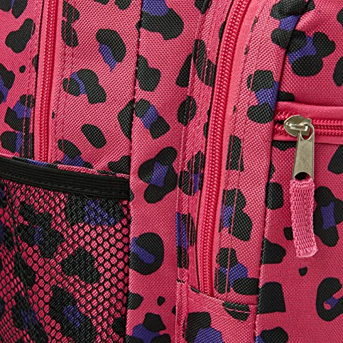 Rockland Double Handle 17" Rolling Backpack, Magenta Leopard - color: Magenta Leopard, size: One Size