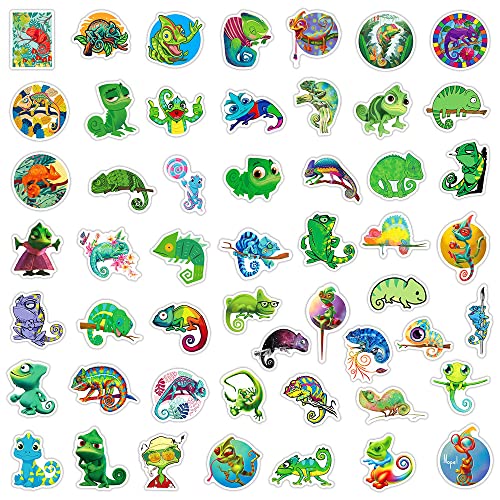 50Pcs Chameleon Stickers - Waterproof Vinyl Removable No Residue Stickers, for Skateboard Fridge Laptop Phone Luggage, Suitable for Kids Girls Adults Boys(Chameleon) - color: Chameleon