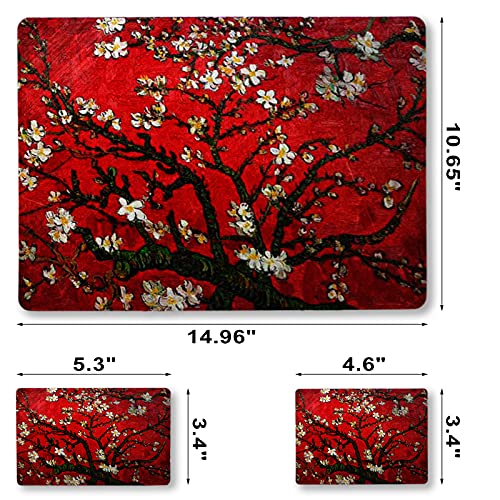 Laptop Skin Sticker Decal, 12" 13" 13.3" 14" 15" 15.4" 15.6 inch Laptop Universal Netbook PC Notebook Vinyl Reusable Skin Sticker Cover Art Case Protector Personalized, Red Van Gogh Painting - color: Red Van Gogh Painting