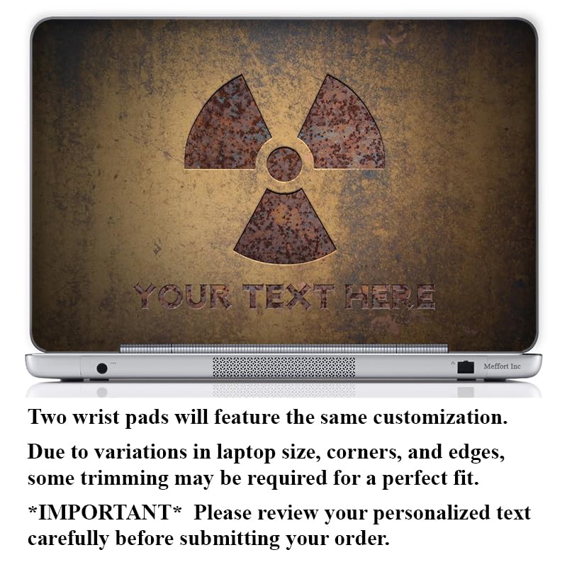 Custom Design Personalized Laptop Skin Sticker Cover Art Decal, Customize with Your Name or Text (12 Inch, Brown Radioactive) - color: Brown Radioactive, size: 12 Inch