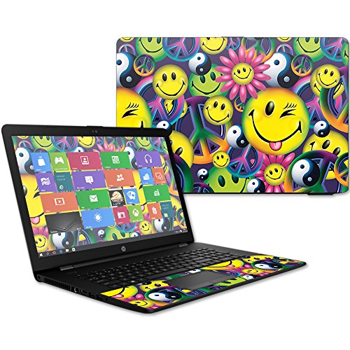 MightySkins Skin Compatible with HP 17t Laptop 17.3" (2017) - Peace Smile | Protective, Durable, and Unique Vinyl Decal wrap Cover | Easy to Apply, Remove, and Change Styles | Made in The USA - color: Peace Smile