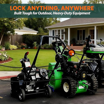 Heavy Duty Adjustable Cable Lock with 4 Keys | 5' x 1/2" Weatherproof Dual Cinch Security Cable for Bikes, Scooters, ATVs, Generators, Ladders, Tools & Outdoor Gear - size: 5' x 1/2" Diameter