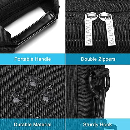 MOSISO Laptop Shoulder Bag 13 inch, 13 inch Computer Bag | Compatible with MacBook Neo 13 inch/Air 13 13.6/Pro 13 M2 M1 with 2 Raised&1 Flapover&1 Horizontal Pocket&Handle&Belt, Black - color: Black, size: 13 inch
