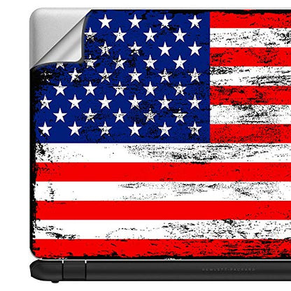 Flags | Custom Fit Made to Order Laptop Notebook Skin Vinyl Sticker Cover Decal Fits 13.3" 14" 15.6" 16" HP Lenovo Apple Mac Dell Compaq Acer American Flag Distressed red White Blue - color: Style 4