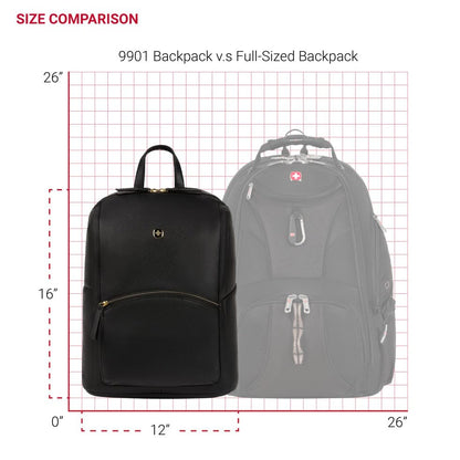 SwissGear Serenity Luxe Women's Laptop Backpack, Laptop Bag Fits Most 13-Inch Laptops, Black, 16 Inches - color: Black