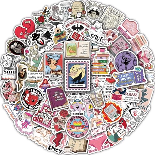 MiStar Smutty Book Stickers for Kindle Adult, 64 PCS, Bookish Spicy Romance Smut Stickers for Kindle Case, iPad, eBook Reader, Matte Waterproof Decorating Booktok Accessories Gifts for Book Lovers - color: Smutty