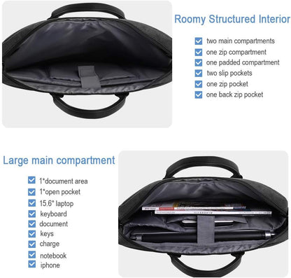 Lekesky Briefcases laptop Bag 15.6 Inch Travel Briefcase Water Resistant Expandable Shoulder Bag Messenger for Men