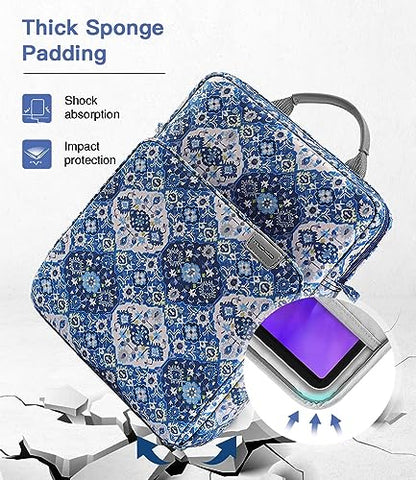 MoKo 9-11 Inch Tablet Sleeve Bag Handle Carrying Case with Shoulder Strap | Fits iPad Pro/Air/A16 11-inch, iPad 10th 10.9, iPad 9/8/7th 10.2, iPadAir 5/4th 10.9 and Tab S8/S9 11-inch, Blue Bohemia - color: Blue Bohemia, size: 9-11 inch