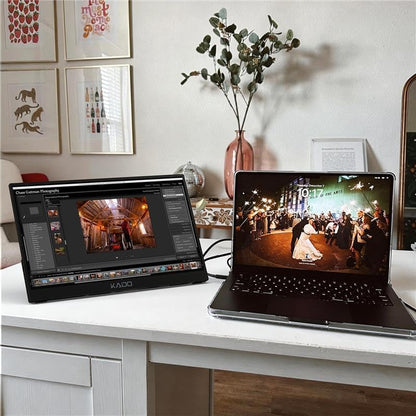 Kado 2-Pack 15.6 Inch 1080p FHD Ultra-Slim Laptop Monitor Second Display | IPS 1920x1080 Adjustable Kickstand, Screen Extender for PC, Mac, Tablet, Phone, Xbox, PS5, Switch USB-C & HDMI Connectivity - size: 72% sRGB 2-Pack