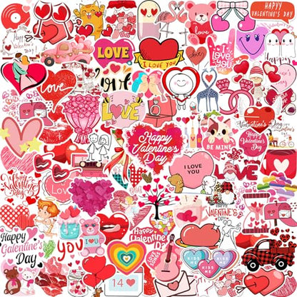 XZENTIRA, 103 Pcs Valentines Day Stickers, Love Stickers, Waterproof Vinyl for Water Bottle, Laptop, Gifts, Skateboard, Valentine's Day Wall, Window Decorations, Party Decorations - style: Valentine's Day