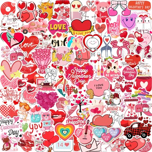 XZENTIRA, 103 Pcs Valentines Day Stickers, Love Stickers, Waterproof Vinyl for Water Bottle, Laptop, Gifts, Skateboard, Valentine's Day Wall, Window Decorations, Party Decorations - style: Valentine's Day