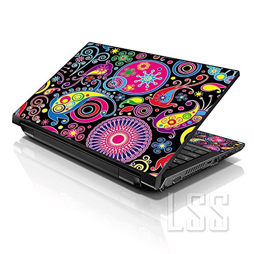 Laptop Sleeve Bag Carrying Case w/Handle & Adjustable Shoulder Strap & Matching Skin Sticker Compatible with 15" 15.4" 15.6" Dell, Asus, Acer - Art Design - color: Art Design, size: 15 inch