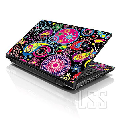 Laptop Sleeve Bag Carrying Case w/Handle & Adjustable Shoulder Strap & Matching Skin Sticker Compatible with 15" 15.4" 15.6" Dell, Asus, Acer - Art Design - color: Art Design, size: 15 inch