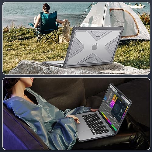 Fintie Rugged Case for MacBook Air 15 Inch, Gray | A3448 A3241 A3114 A2941, 2023 2024 2025 2026, M2 M3 M4 M5, TPU Bumper, Heavy Duty Hard Shell Cover - color: Gray