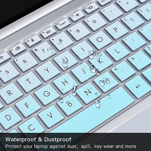 2PCS Keyboard Cover Skin for HP EliteBook 830 835 840 845 1040 G9 G10 13.3 & 14 inch 2025-2022, HP EliteBook 14 inch Keyboard Protector(Not fit 840 845 1040 G11 G8 G7 G6 G5 G4 G3),Gradual Mint+Clear - color: Gradual Mint+Clear