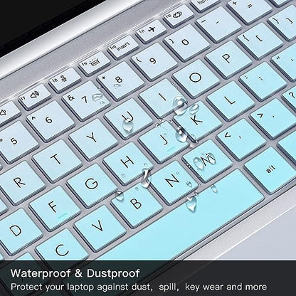 2PCS Keyboard Cover Skin for HP EliteBook 830 835 840 845 1040 G9 G10 13.3 & 14 inch 2025-2022, HP EliteBook 14 inch Keyboard Protector(Not fit 840 845 1040 G11 G8 G7 G6 G5 G4 G3),Gradual Mint+Clear - color: Gradual Mint+Clear