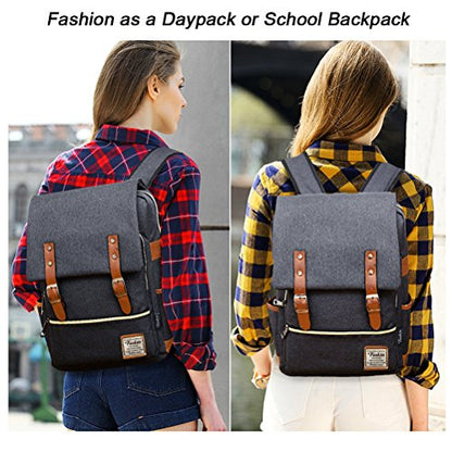 Unisex Professional Slim Business Laptop Backpack, Feskin Fashion Casual Durable Travel Rucksack Daypack (Waterproof Dustproof) with Tear Resistant Design for Macbook, Tablet - Dark Grey - color: Dark Grey