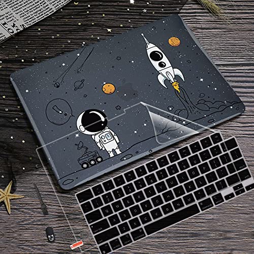 for MacBook Air 13 inch Case 2020 2019 2018 Release M1 A2337 A2179 A1932, Glitter Crystal Pritned Pattern Hard Case Cover for Mac Air 13.3" Retina Display Touch ID, Astronauts & Spacecraft - color: Astronauts & Spacecraft