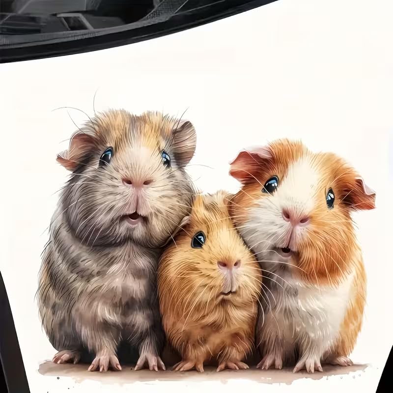 Cute Animal Hamster PVC Vinyl Car Decals Stickers Waterproof Self-Adhesive Decals for Cars, Laptops, Trucks, Motorcycles Wall Window Luggage Scratch Cover Door Decor Sticker