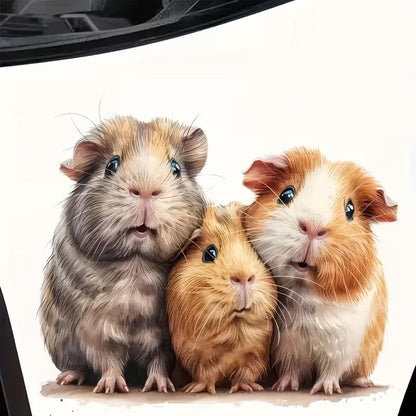 Cute Animal Hamster PVC Vinyl Car Decals Stickers Waterproof Self-Adhesive Decals for Cars, Laptops, Trucks, Motorcycles Wall Window Luggage Scratch Cover Door Decor Sticker