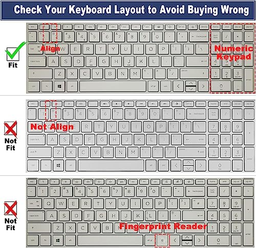 Keyboard Cover for 15.6 17.3 HP Laptop 15-er/eg/eh 15-fc/fd 17-cn/cp 17t-cn300 17t-cn000/cn200 17z-cp200 17-cp3005dx 17-cn2083dx 17-cn3003dx 17-cn4153cl 17-cn4065cl 15t-eg300 15z-fc000 15t-fd100 - color: Clear