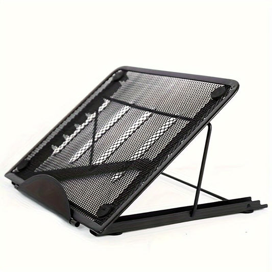 1 Adjustable Metal Laptop Computer Stand - Foldable Portable Office Desk Cooling Rack - Suitable for use in Offices, Studies and Homes (1,Black) - color: black